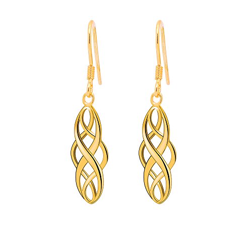S925 Silver Earrings Enjoit Celtic Knot Drop Dangle Twist Wave Symbol Inifity Ear Loops For Womens