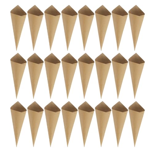 TOYANDONA 120 Conos De Papel Kraft para Pétalos Y Confeti De Bodas 6.7X2.36 Pulgadas Conos Decorativos para Flores Dulces Y Manualidades Fiesta