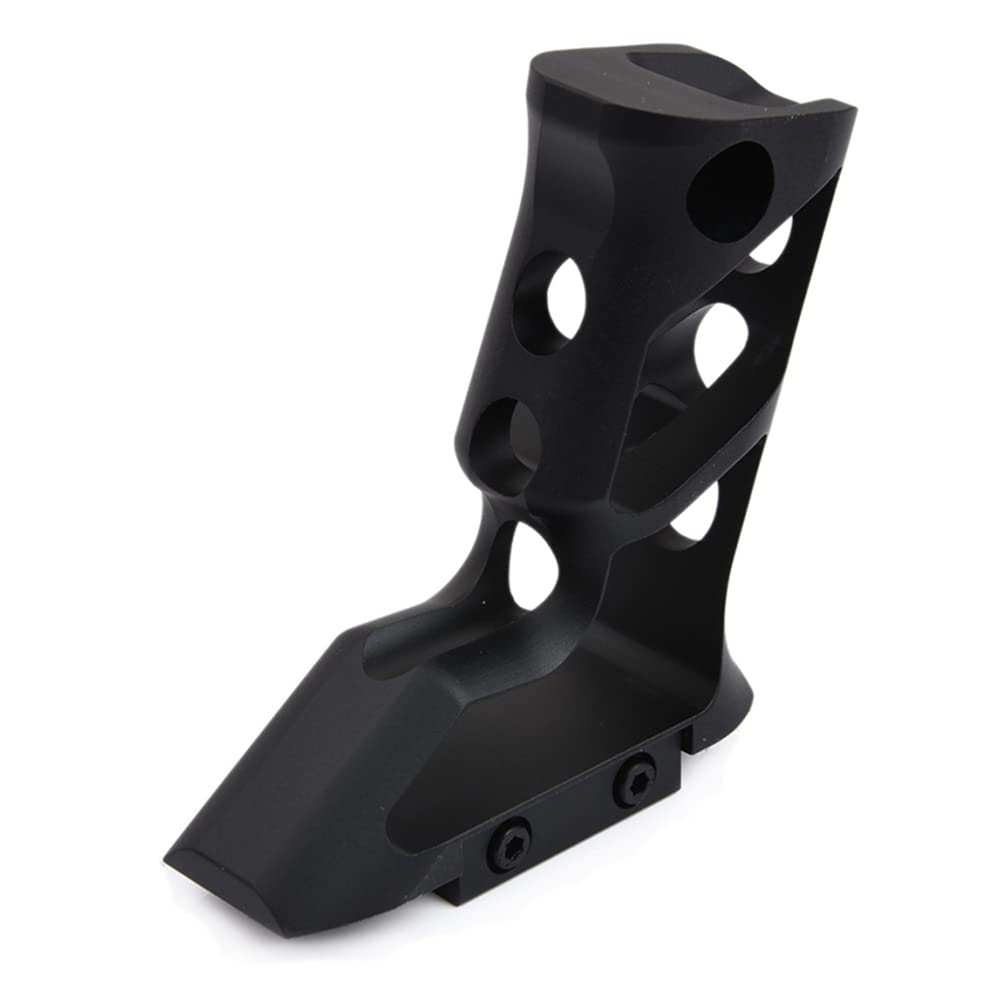 CNC vertikaler Griff Foregrip,Airsoft Frontgriff Vertikaler Vordergriff Taktischer Aluminium Langgewinkelter Airsoft-Griff Handstopp-Vordergriff für 20mm Picatinny-Schienensystem (Schwarz)