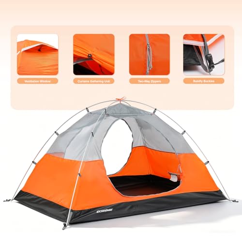 Carpa camping 2 personas ligera EchoSmile impermeable miniatura 5