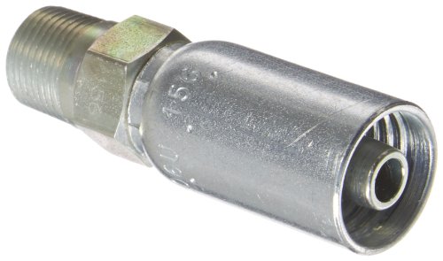 Image of EATON Weatherhead Coll-O-Crimp 06U-156 British Standard Tapered Male Pipe Rigid Fitting, Low Carbon Steel, 3 /8 inch Hose ID, 3 /8 inch Pipe Size