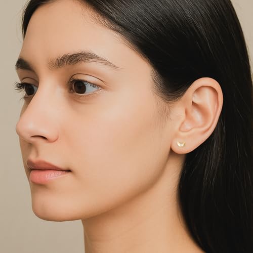 Image of Maira 925 Sterling Silver 18K Gold-Plated Moon Earrings | Lightweight & Stylish Jewelry | Gift For Women & Girls