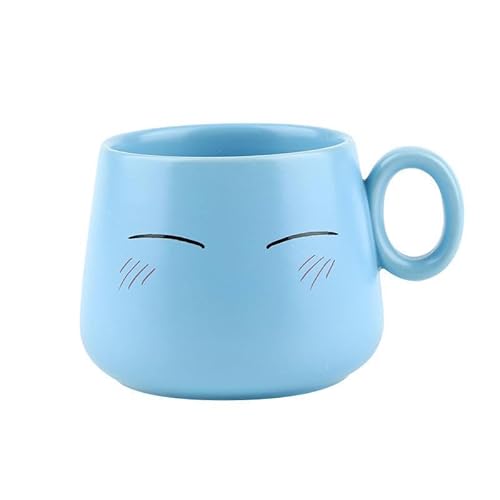 Xinchangda That Time I Got Reincarnated as a Slime Mark Cup, Rimuru Tempest Anime Mug, Milk Tea Coffee Ceramic Mugs, Birthday Gift for Anime Fans - Blue - 7.5*7.5cm