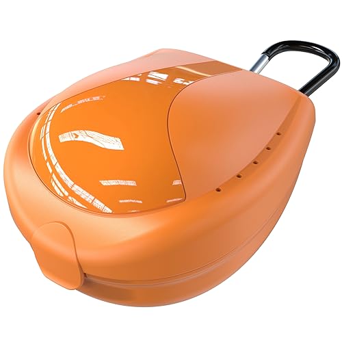 ARGOMAX Mouth Guard Case with Carabiner for Sports and Football, Orange