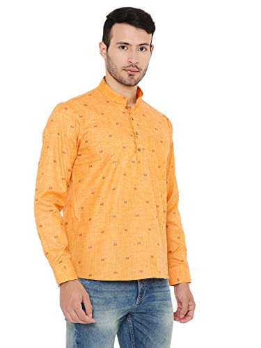 Image of Maharaja Linen Regular Short Kurta with Ful Sleeves for Men