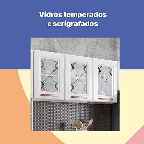 Cozinha Aço Completa Telasul Mirage New Bco 3vidros C/balcão