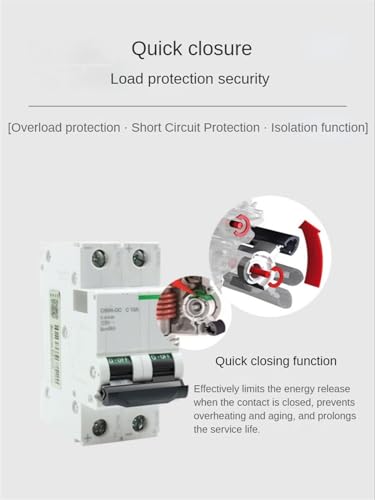 Interruptor de aire tipo carril C65N-DC para la seguridad de su red solar doméstica 2P 5
