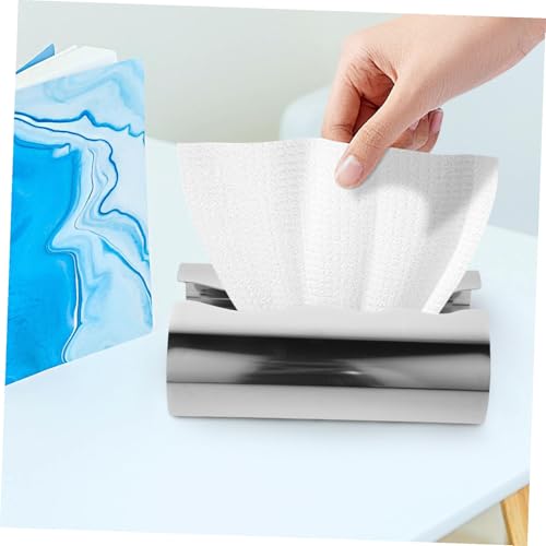 Boîte à mouchoirs en acier inoxydable durable distributeur argenté - 6