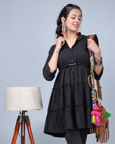 Image of Noble Monk Women's Slim Fit Full Sleeve Dress | One Piece Dress for Women