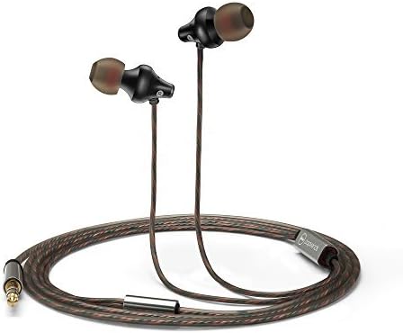 popwinds In Ear Headphones, Wired Metal Earbuds Earphones Noise Isolating Powerful Bass High Definition Pure Stereo Sound with Microphone for iPhone iPad ipod Samsung and Tablets (Dark Gray)