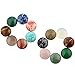 30pcs Cabochon Stone Beads 20x20mm Round Semi-Precious Gemstones Chakra Healing Crystal CAB Random Color Bulk for Necklace Jewelry Making(No Holes)