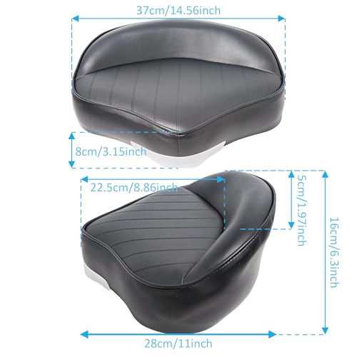 Vancus Pro Casting Boat Seat, Marine Grade Universal Fishing Bass Boat Seat Bike Butt Chair (Black)