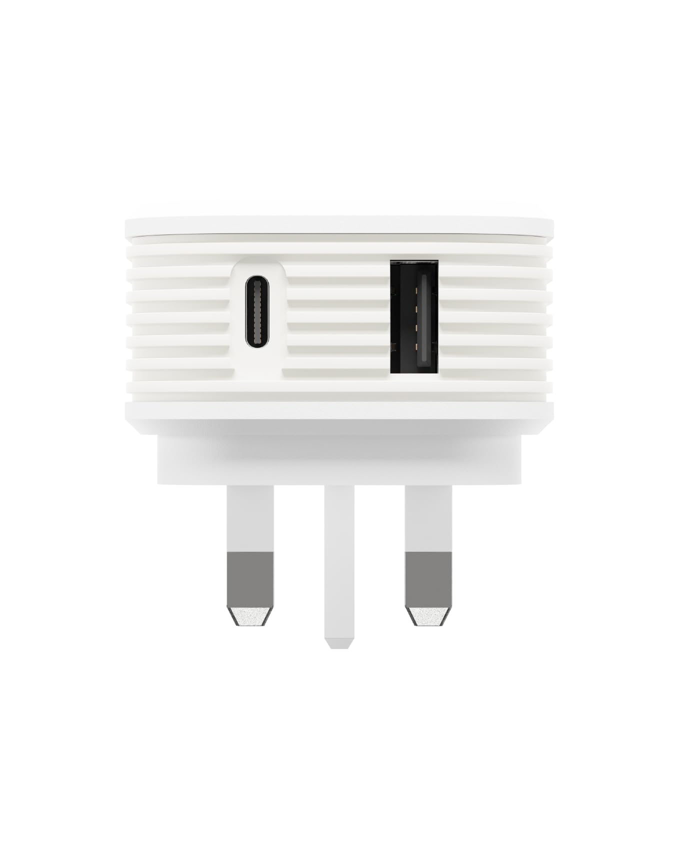 Juice 65W Dual Port GaN Fast Charger – USB-C & USB-A Power Delivery Plug for Laptops, Tablets & Smartphones – Compact Design with Sure Grip Technology - White
