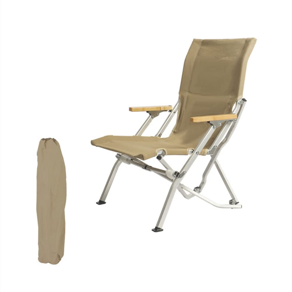 wiltop Aluminum Alloy for Indoor Outdoor Hiking Picnics, Beech, Khaki-high Back