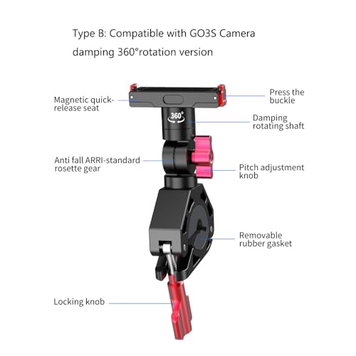 Support à clip pour caméra de vélo compatible 360Ace Pro moto type C - 4