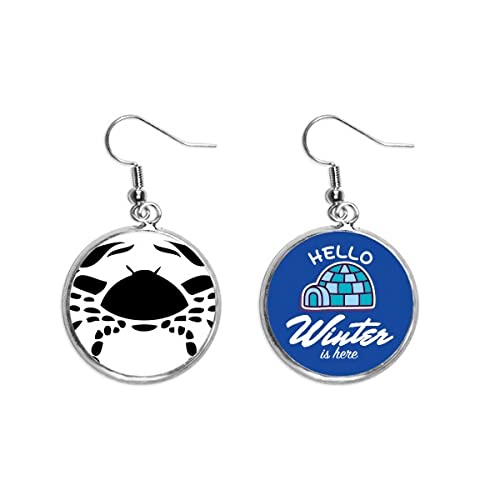 Pendientes de Cáncer estilo horóscopo con gota de cristal de invierno