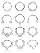 JeweBella 12 Stück Septum Piercing Chirurgenstahl 16G Nasenring Piercing Set für Damen Mädchen Clicker Septum Ring Daith Helix Tragus Ohrringe Lip Nostril Piercing 8/10mm Damen Ring günstig Kaufen-JeweBella 12 Stück Septum Piercing Chirurgenstahl 16G Nasenring Piercing Set für Damen Mädchen Clicker Septum Ring Daith Helix Tragus Ohrringe Lip Nostril Piercing 8/10mm