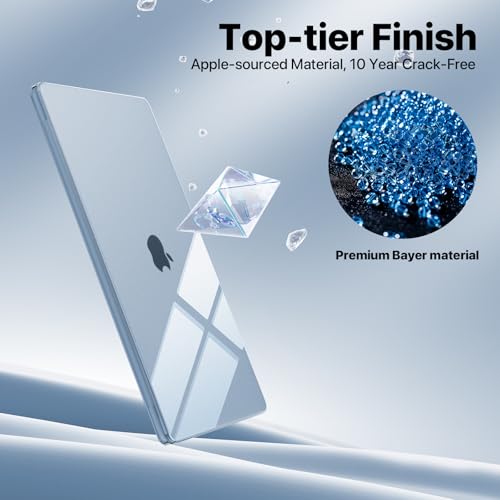 Image of Soonjet for MacBook Air 15 inch Case | M5 M4 M3 M2 2026 2025-2023 | 100% Ultra Clear | Outshine Bare Beauty | Hard Shell Cover | A3448 A3241 A3114 A2941 | Crystal Clear | Crystal Clear, Protective Hard Shell, Ultra Thin & Light, Anti Crack, Non Slip, Easy Snap on, Premium Sturdy Plastic