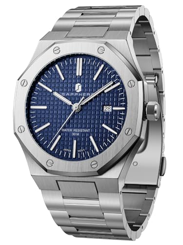 Imagen de SAPPHERO Reloj Hombre de Cuarzo 30M Impermeable de Negocios Casual Relojes de Pulsera de Acero Inoxidable Regalo para Hombre