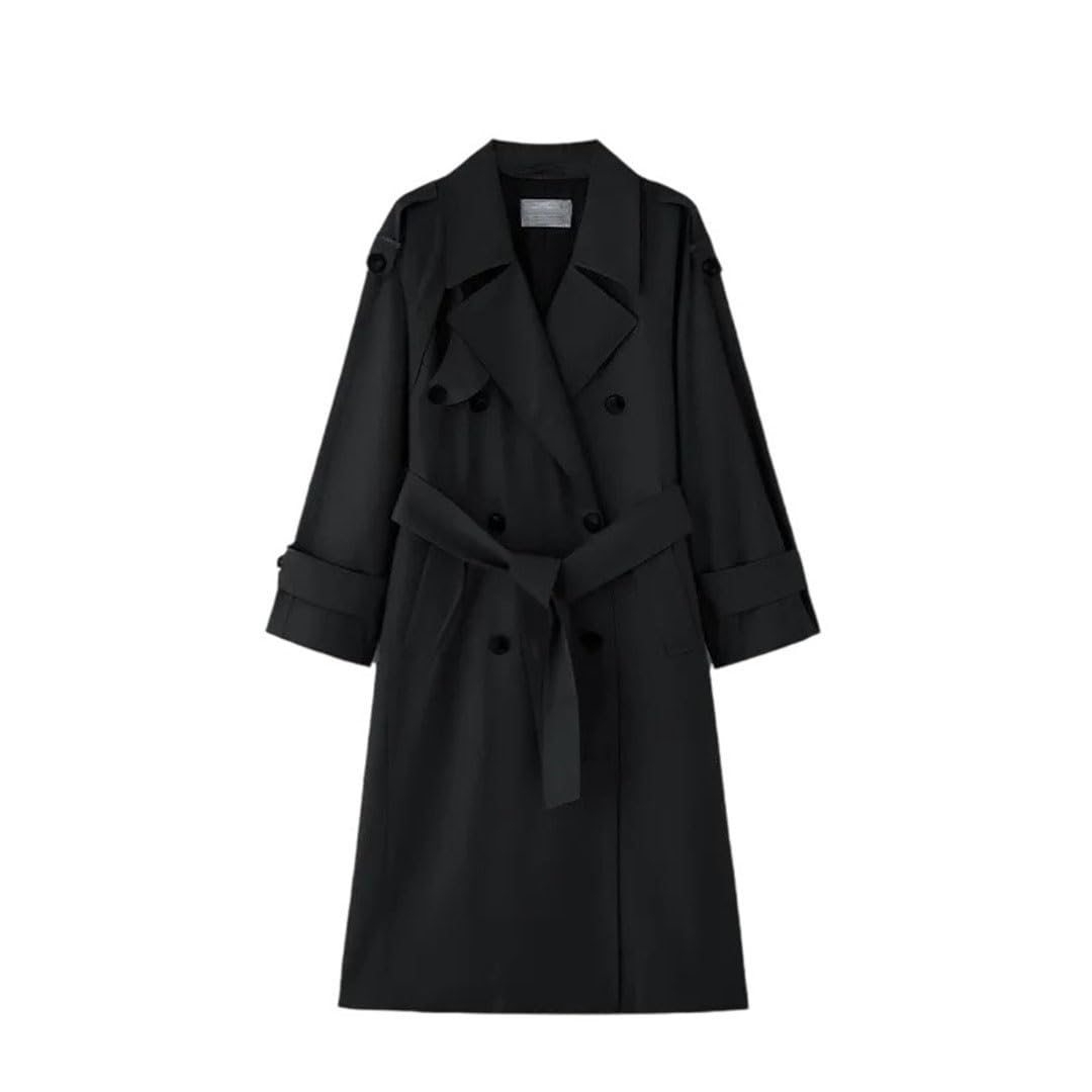 Womens Trench Coat Double Breasted Long Jacket Autumn Belted Lapel And Clothes Khaki Trenchcoats