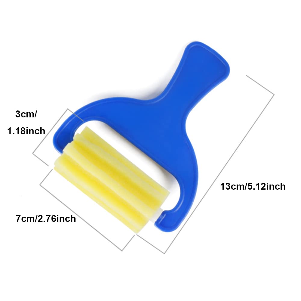 Painting Brushes Kits, Mini DIY Sponge Roller DIY Learning Drawing Tool, Art Supplies Set, Set of 4, Blue - Image 2