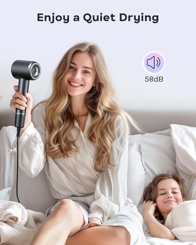 Image of Bopcal Hair Dryer, Ionic Hair Dryer with Diffuser, 150,000 RPM Professional High-Speed Blow Dryer, 500M Negative Ions Fast Drying, Lightweight Low Noise for Curly & Straight Hair, Travel Friendly