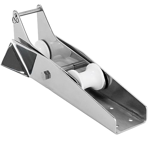 Five Oceans 316 Stainless Steel Anchor Roller, Hinged Self-Launching Double Bow Roller with Delrin Rollers, 13-1/4-Inch - FO3696