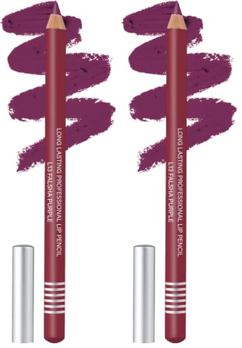 Image of Colors Queen Lip Liner Pencil | Long Lasting & Waterproof Formula | Matte Lip Liner Pencil for Women (L-13, Falsa Purple) (Pack of 2)