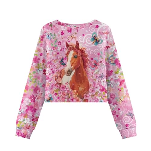 Sweatshirts for Girls Crop Tops Casual Pullover Sweatshirt Long Sleeve Crewneck Tee Shirts Kids Fall Clothes2