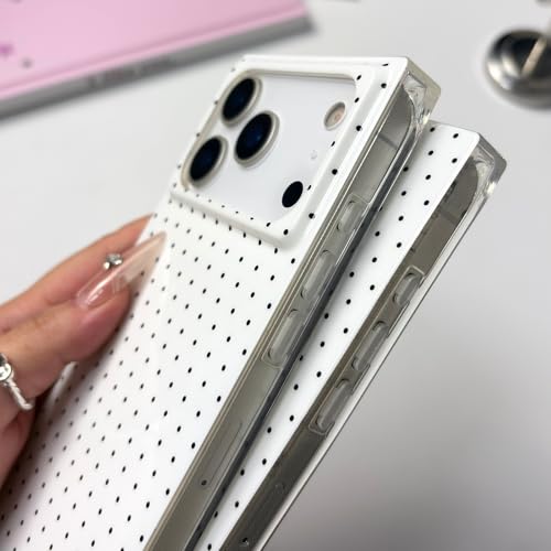 Coque à pois pour iPhone 17 Pro Max MagSafe blanche fine