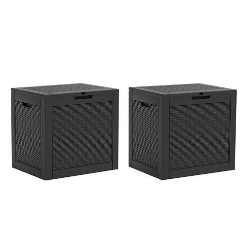 Image of Outdoor Storage Box Waterproof, 32 Gallon Deck Box for Patio-2 Boxes