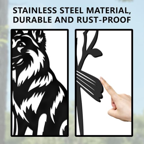 WADORN German Shepherd Metal Yard Art Decor - Image 3