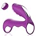 Vibrating Penis Ring-Dildo G-spot Vibrator Cock Ring Set, Silicone Sex Toy for Men or Couple Longer Lasting Erections, Remote Control Silicone Dual Penis Ring Vagina Clitoris Stimulator