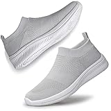 vibdiv Lightweight Womens Shoes Slip on Mesh Knit Sock Sneakers Flat Yoga Walking Jogging Gary 7.5