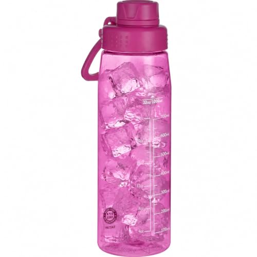 Image of 32oz Clear Water Bottle - BPA-Free Tritan Plastic, Fast Flow Spout Lid, Wide Mouth & Leakproof Design Hiking Water Bottle Suitable for Travel, Outdoors, Gym, Travel, Home, School (Rose)