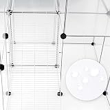 lionto Wybieg dla królików z łatwego w pielęgnacji tworzywa sztucznego, 2 piętra 145 x 73 x 93 cm, rozszerzalny wybieg dla małych zwierząt, prosty system wtykowy i łatwe czyszczenie, do wewnątrz i na