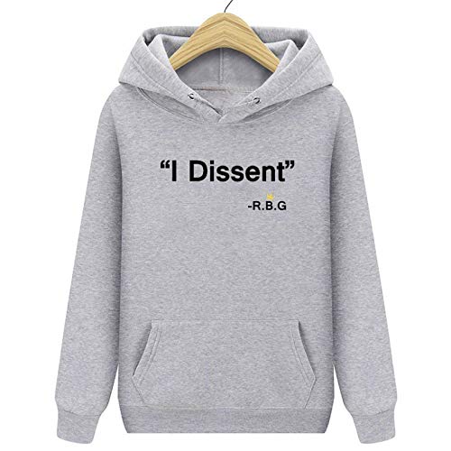 Women Belong in All Places Sweatshirt Women RBG Ruth Bader Ginsburg Pullover Graphic Tees Feminist Long Sleeve Shirt Hoodie Gray