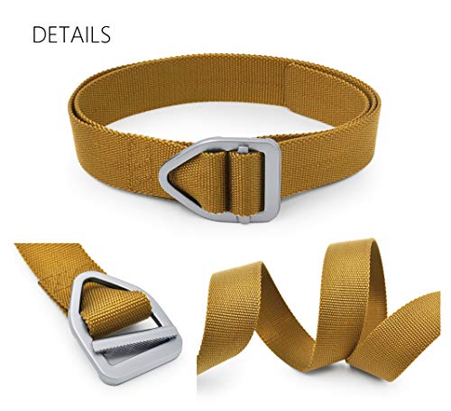 UltraKey Tactical Belt, Nylon Webbing Web Belt with Metal Buckle for Outdoor Sports and Hunting Sand - Image 4