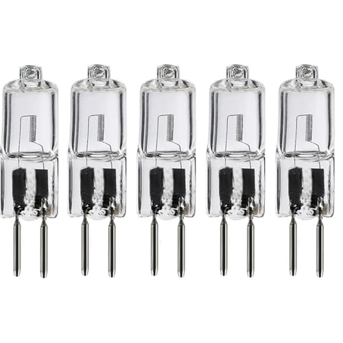 UGEFKMQ 5PCS Ampoule halogène G5.3 20W 12V Mini Ampoules de projecteur Capsule transparente Lampe G5.3 50W Lampes Halogènes GU5.3 Base Bi-Pin 100W