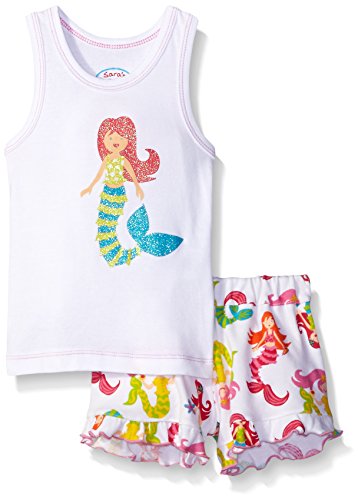 Sara's Prints Girls' Tank Top and Short Pajama Set