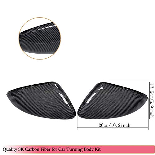 Mcarcar Kit Mirror Cover Fits Volkswagen Vw Golf Vii Mk7/Mk7.5 Gti R Hatchback 2014-2019 Replacement Carbon Fiber Rearview Side Rearview Mirror Caps Car Exterior Outside Shell (A Style) #TOP4