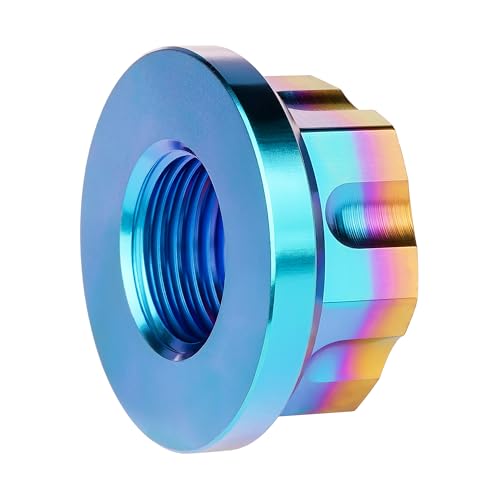 Image of Titanium M6 M8 M10 M12 M14 M16 Flange Bolt Nut Bicycle Motorcycle Rear Axle Car Modification Accessories Pack of 6 (M14 Pitch 1.5mm, Iridescent Blue)