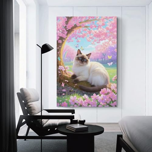 Cuadros Decorativos Lienzo Siamés Impresiones Poster 50x75cm Dormitorio 3
