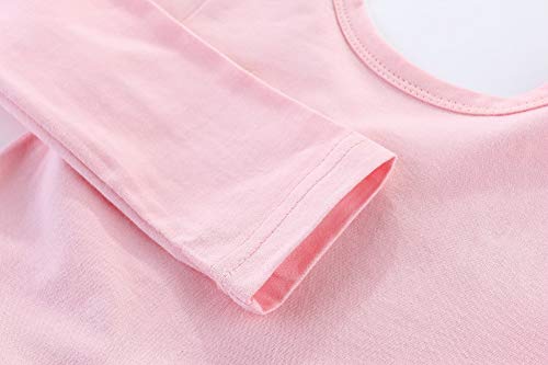 Mud Kingdom Long Sleeve Plain Swing Dress for Little Girls Backless Cotton4