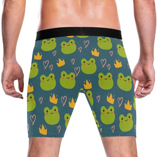 Mens Boxer Briefs Cartoon Frog Underwear Comfy Breathable 6" Boxer Brief with Fly3