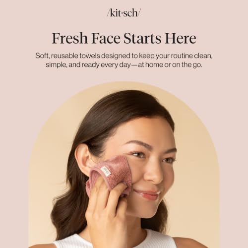 Kitsch Microfiber Face Towels 3pc Set | Clean Towels for Face - Terracotta | Reusable Microfiber Face Cloth for Daily Use, Facial Towel, Gentle Cleanse Face Wipes Alternative, Absorbent Quick Dry Cloths - image 8