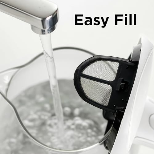 Image of OVENTE Electric Kettle, 1.5L Borosilicate Glass Countertop Water Heater and Boiler for Coffee or Tea, BPA-Free, Auto Shut-Off, Boil-Dry Protection, Removable and Washable Spout Filter, White KG83W