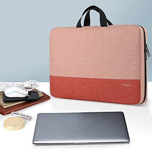 Image of Ytonet Laptop Case 16 Inch, 15-15.6 Inch Computer Carrying Case with Handle | Compatible with HP Dell Lenovo Asus Notebooks, Gifts for Women, Water Resistant, Laptop cover, Coral Pink