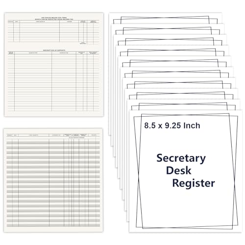 Registres de transactions grand format 21,6 x 23,5 cm pour suivi de chèques personnels