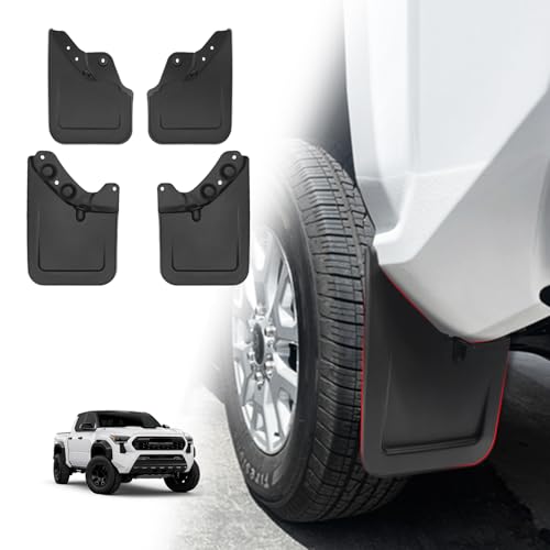 Muslogy Mud Flaps Splash Guards Compatible with Toyota Tacoma 2024 2025 2026 Accessories Front and Rear Mud Guards 4PCS No Drilling Fender Mudguards Kit with Hardware Accessories(Extra Large Version)